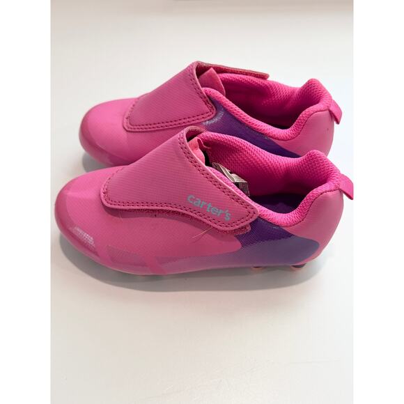 CARTER'S Kids Soccer Cleats Shoes - Size 8 Pink/Purple - Picture 2 of 6